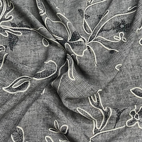 Pound A Metre 3 Metres Printed Dressmaking Viscose Fabric – 55" Wide (Charcoal)