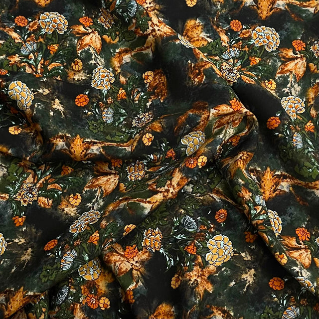 Pound A Metre 3 Metres Printed Dressmaking Viscose Fabric – 55" Wide (Dark Night)