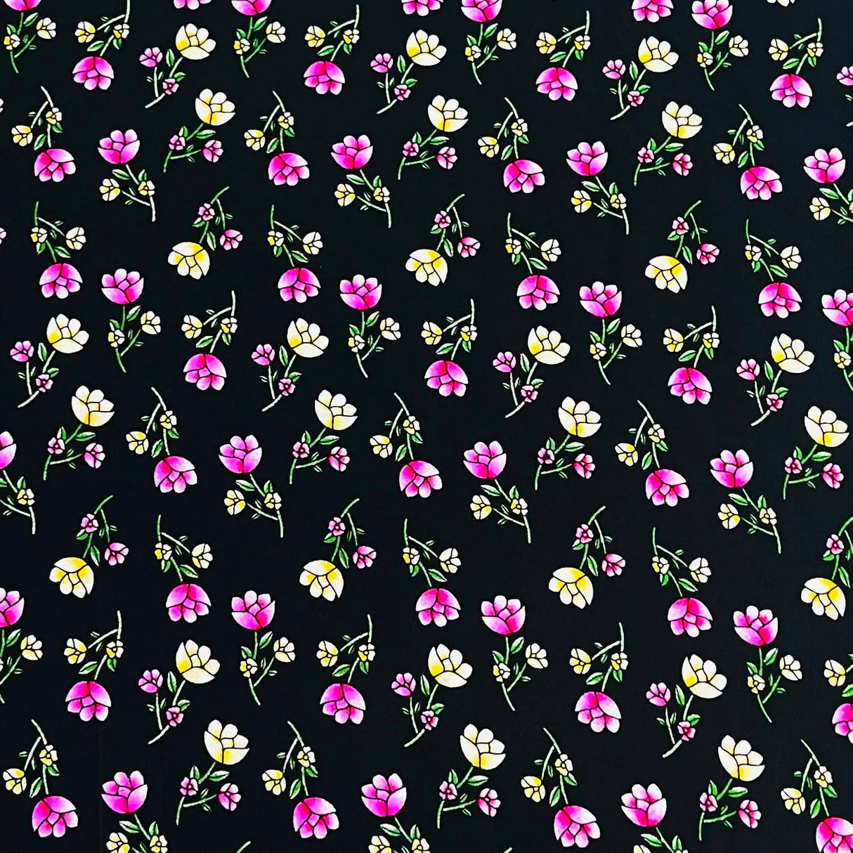 Pound A Metre 3 Metres Printed Dressmaking Viscose Fabric – 55" Wide (Floral)