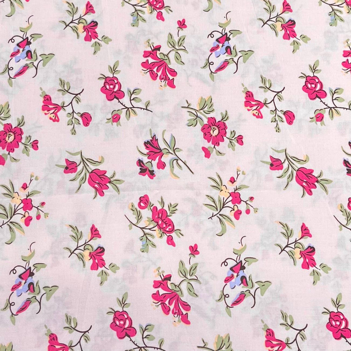 Pound A Metre 3 Metres Printed Dressmaking Viscose Fabric – 55" Wide (Garden)