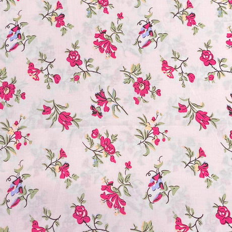 Pound A Metre 3 Metres Printed Dressmaking Viscose Fabric – 55" Wide (Garden)
