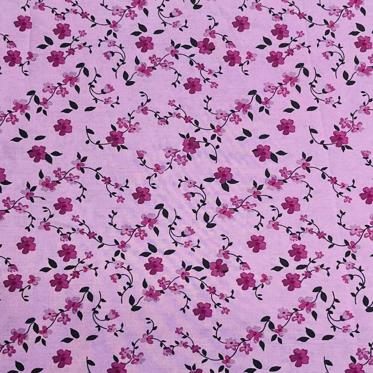 Pound A Metre 3 Metres Printed Dressmaking Viscose Fabric – 55" Wide (Grape)
