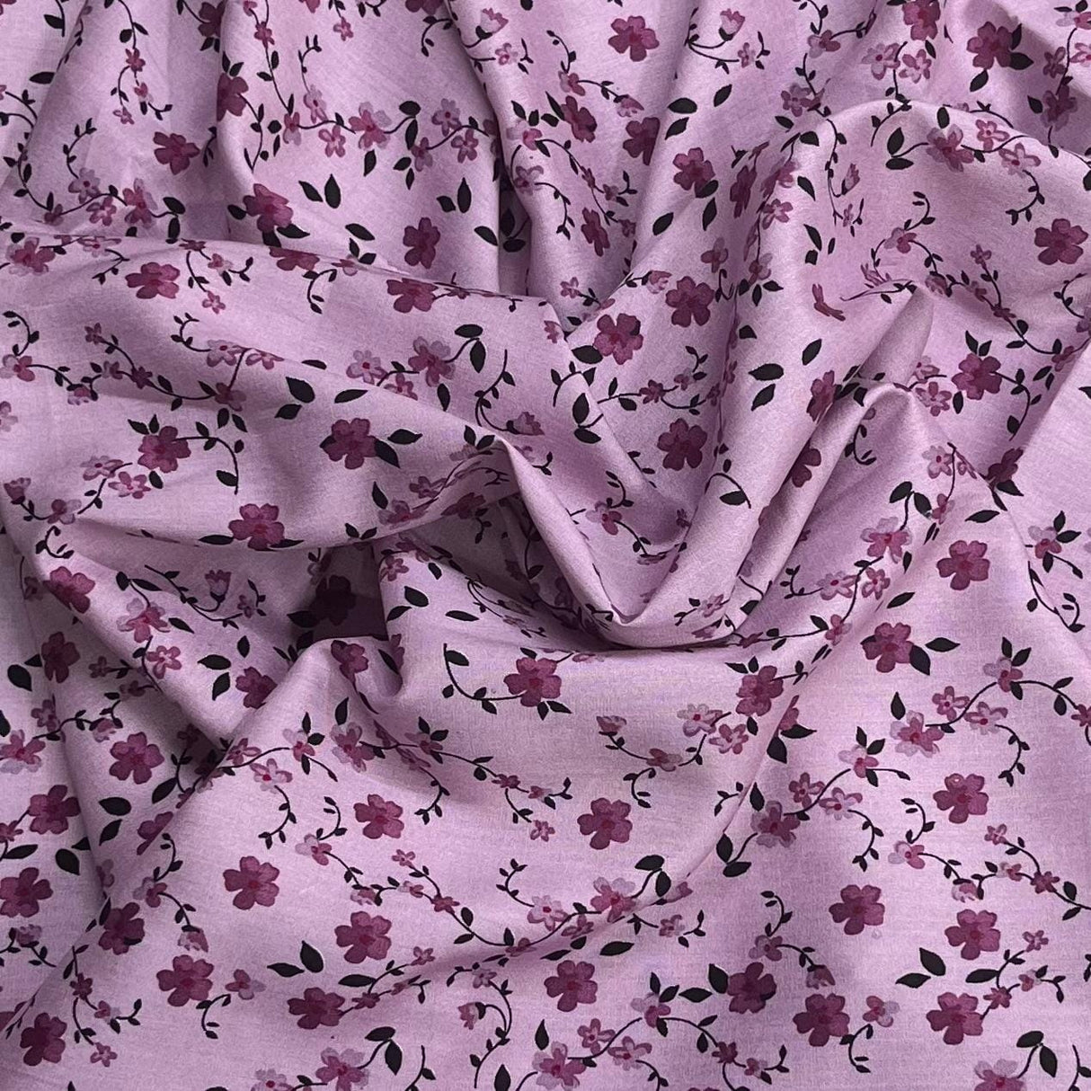 Pound A Metre 3 Metres Printed Dressmaking Viscose Fabric – 55" Wide (Grape)