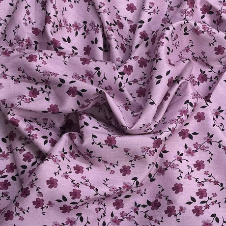 Pound A Metre 3 Metres Printed Dressmaking Viscose Fabric – 55" Wide (Grape)