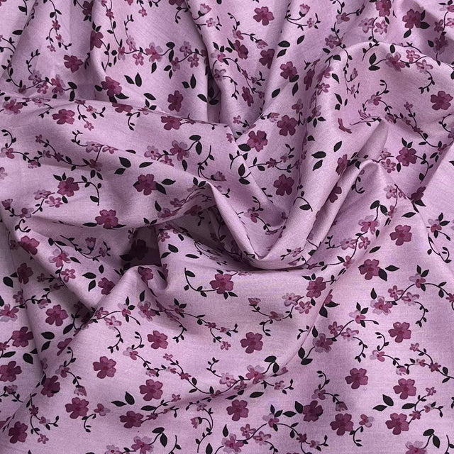 Pound A Metre 3 Metres Printed Dressmaking Viscose Fabric – 55" Wide (Grape)