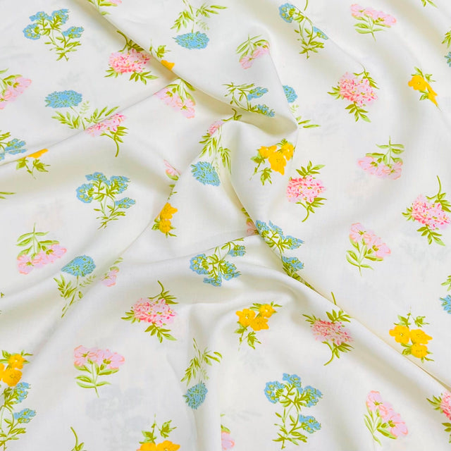 Pound A Metre 3 Metres Printed Dressmaking Viscose Fabric – 55" Wide (Ivory)