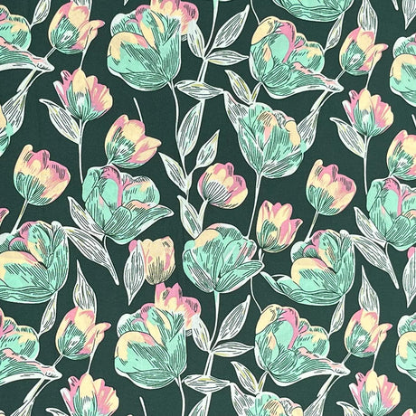 Pound A Metre 3 Metres Printed Dressmaking Viscose Fabric – 55" Wide (Leaf)