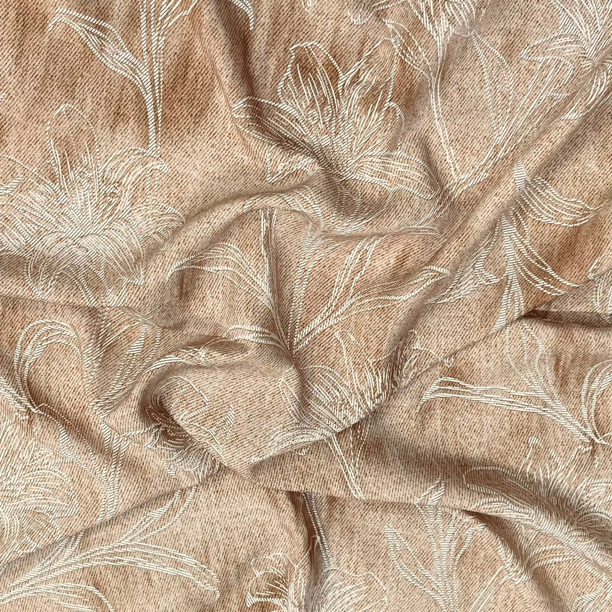 Pound A Metre 3 Metres Printed Dressmaking Viscose Fabric – 55" Wide (Light Brown)