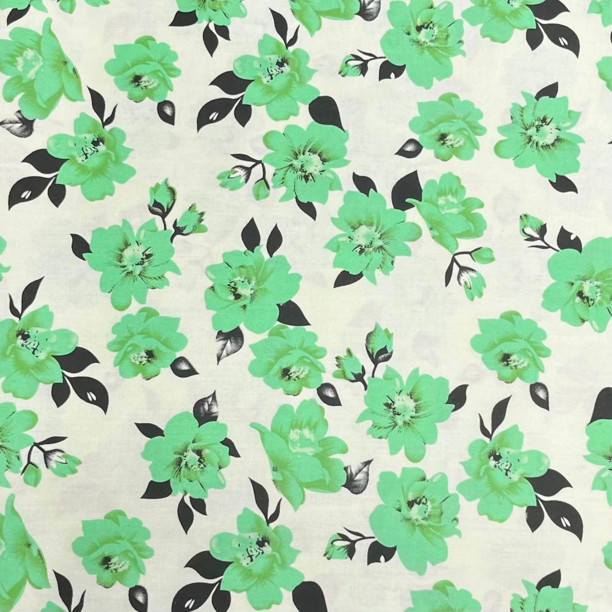 Pound A Metre 3 Metres Printed Dressmaking Viscose Fabric – 55" Wide (Light Green)