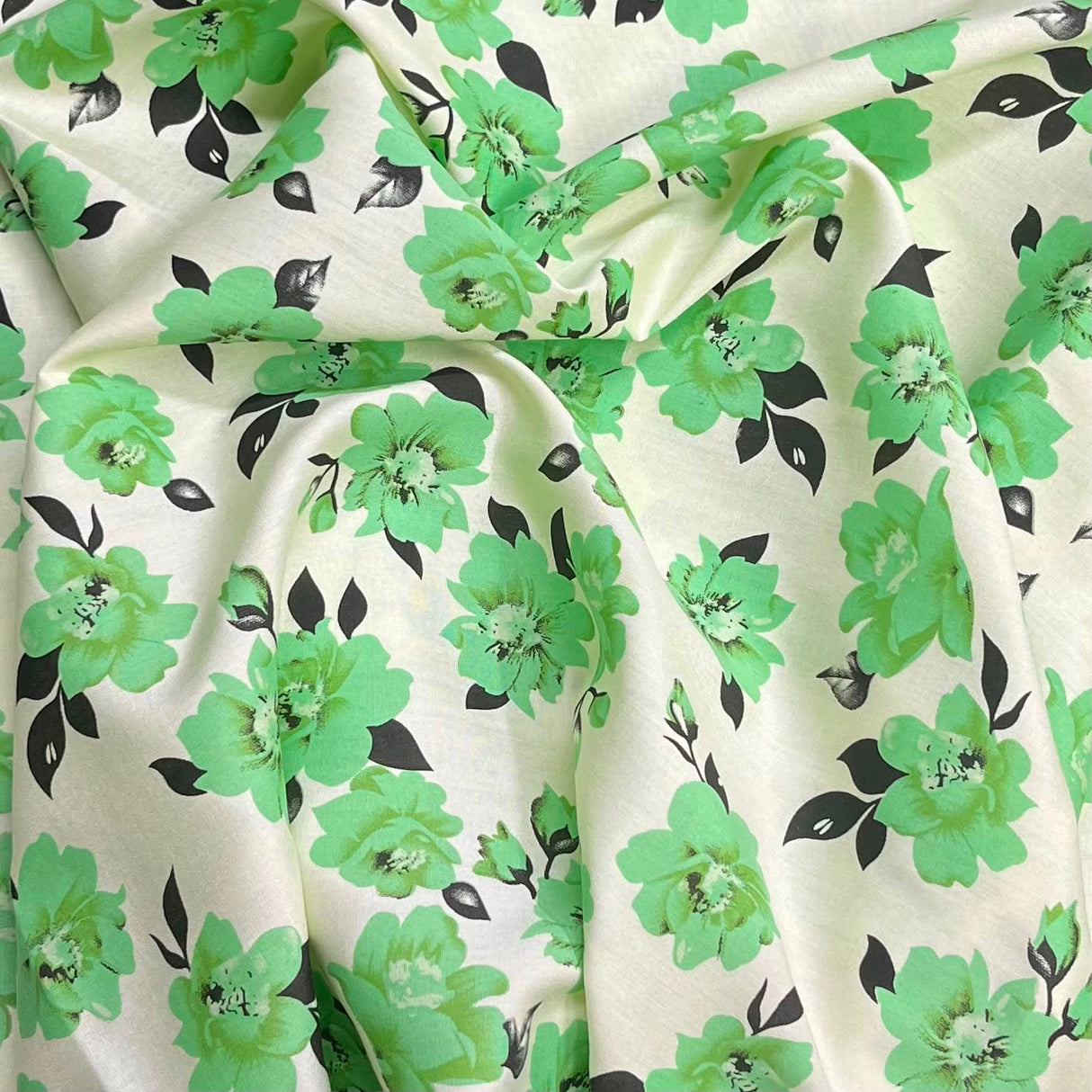 Pound A Metre 3 Metres Printed Dressmaking Viscose Fabric – 55" Wide (Light Green)