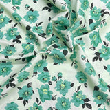 Pound A Metre 3 Metres Printed Dressmaking Viscose Fabric – 55" Wide (Mint Flower)