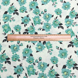 Pound A Metre 3 Metres Printed Dressmaking Viscose Fabric – 55" Wide (Mint Flower)