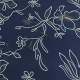 Pound A Metre 3 Metres Printed Dressmaking Viscose Fabric – 55" Wide (Navy Garden)