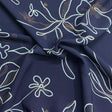 Pound A Metre 3 Metres Printed Dressmaking Viscose Fabric – 55" Wide (Navy Garden)