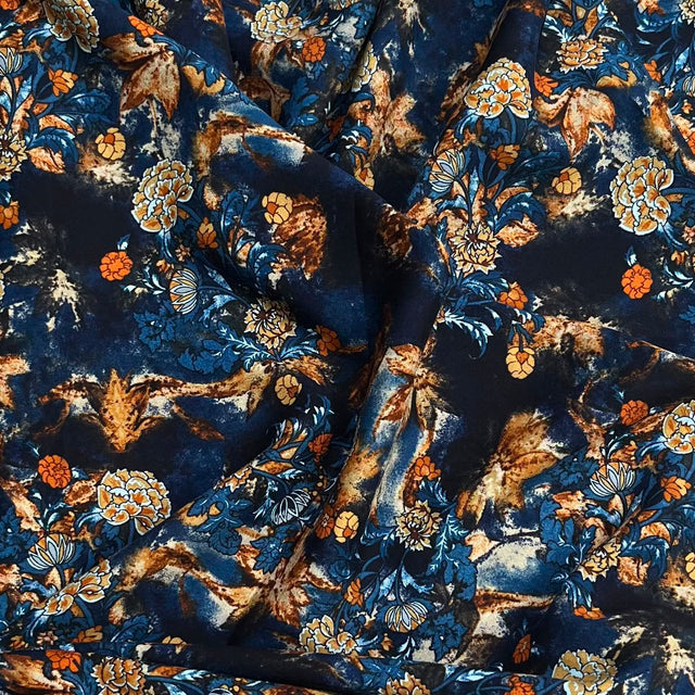 Pound A Metre 3 Metres Printed Dressmaking Viscose Fabric – 55" Wide (Night Garden)