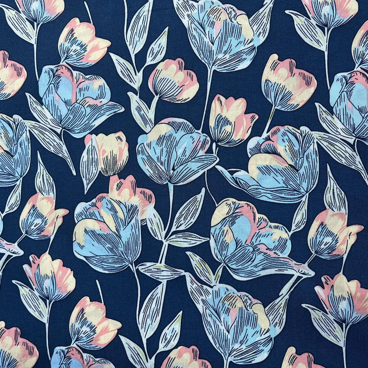 Pound A Metre 3 Metres Printed Dressmaking Viscose Fabric – 55" Wide (Ocean)