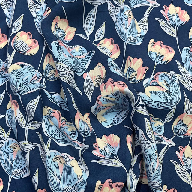 Pound A Metre 3 Metres Printed Dressmaking Viscose Fabric – 55" Wide (Ocean)