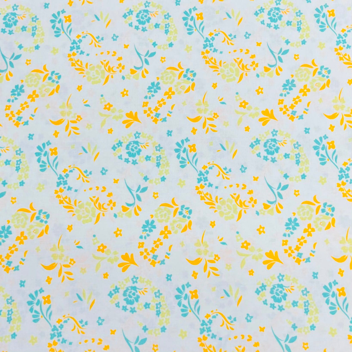Pound A Metre 3 Metres Printed Dressmaking Viscose Fabric – 55" Wide (Paisley Floral)