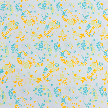 Pound A Metre 3 Metres Printed Dressmaking Viscose Fabric – 55" Wide (Paisley Floral)