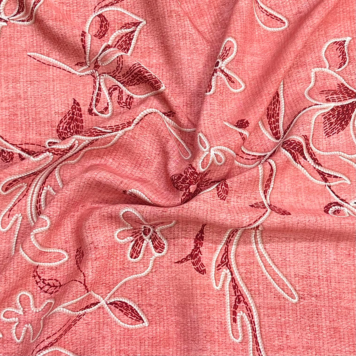 Pound A Metre 3 Metres Printed Dressmaking Viscose Fabric – 55" Wide (Peach)