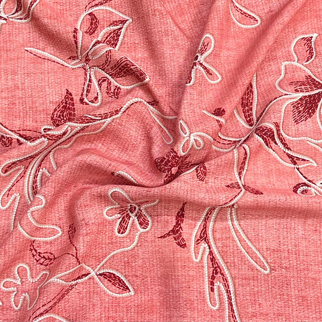 Pound A Metre 3 Metres Printed Dressmaking Viscose Fabric – 55" Wide (Peach)