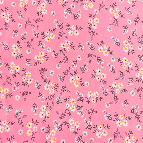 Pound A Metre 3 Metres Printed Dressmaking Viscose Fabric – 55" Wide (Pinky)