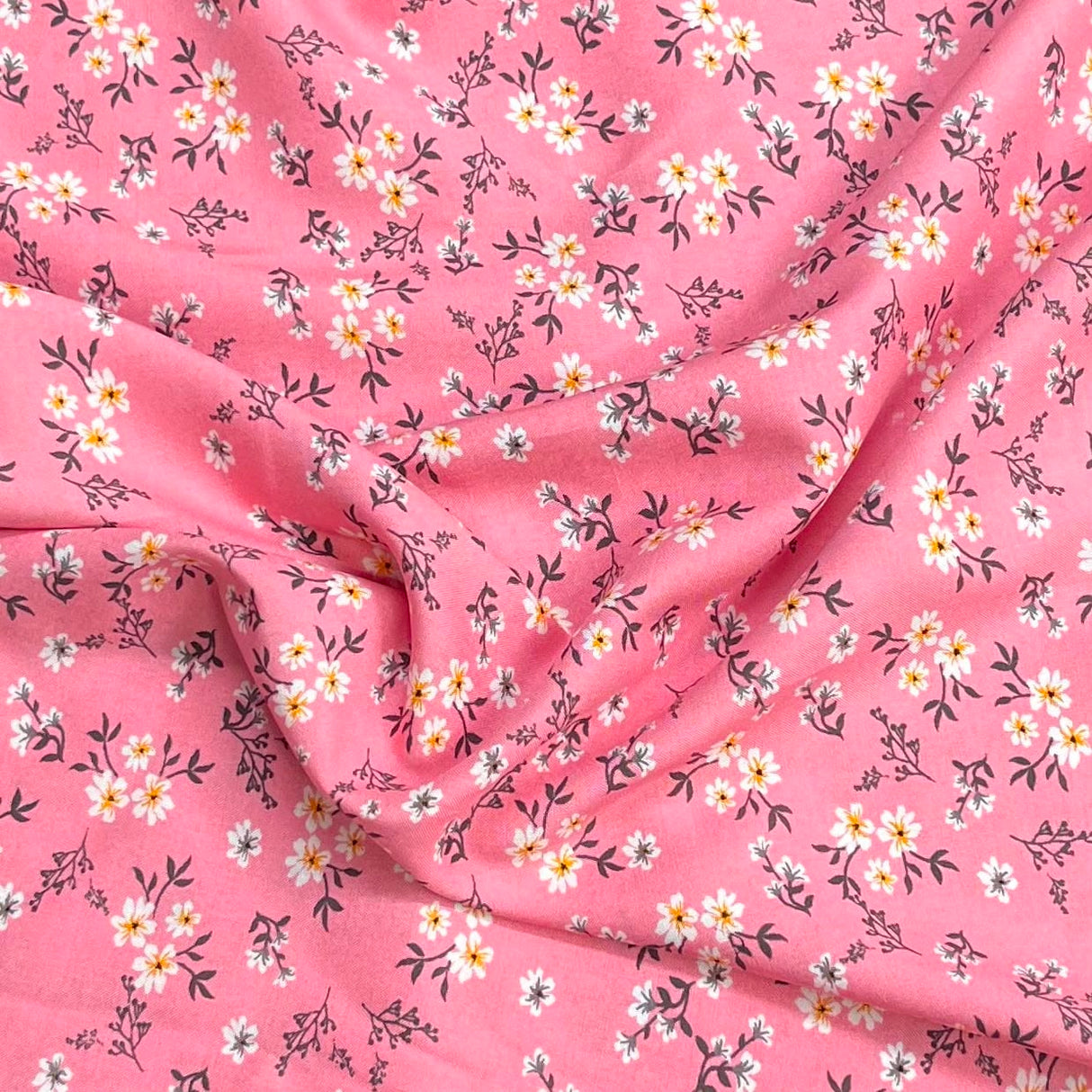 Pound A Metre 3 Metres Printed Dressmaking Viscose Fabric – 55" Wide (Pinky)