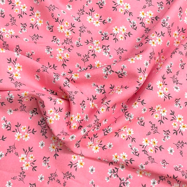 Pound A Metre 3 Metres Printed Dressmaking Viscose Fabric – 55" Wide (Pinky)