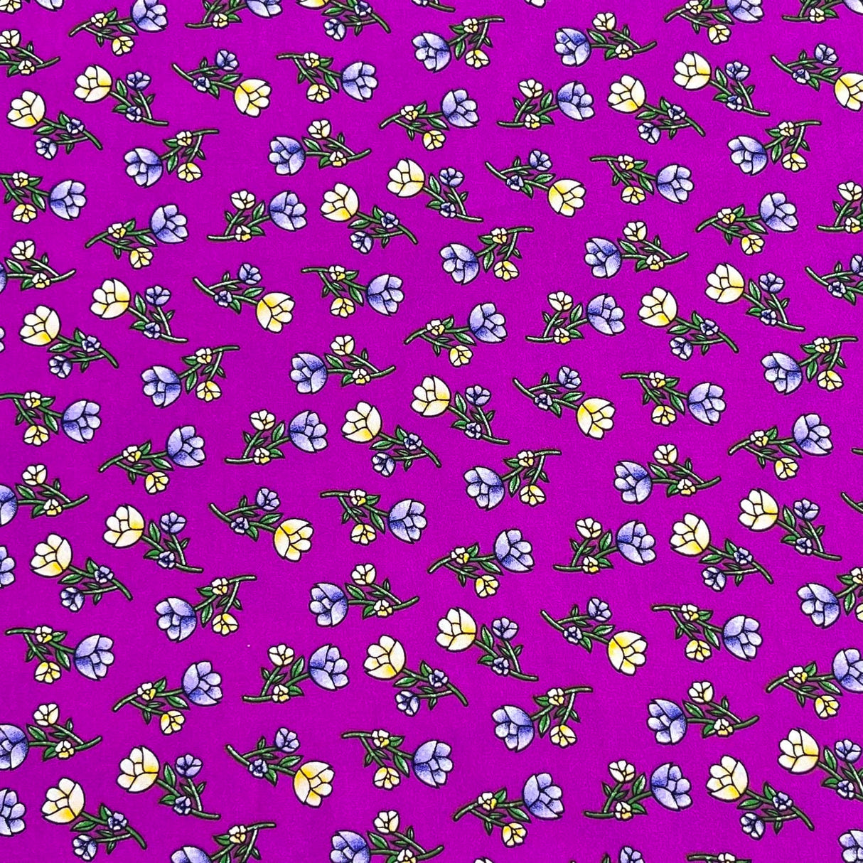 Pound A Metre 3 Metres Printed Dressmaking Viscose Fabric – 55" Wide (Purple)