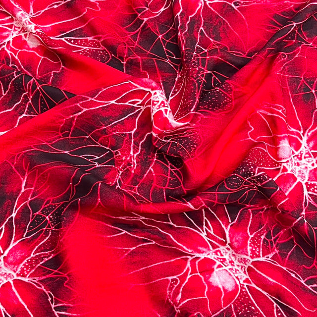 Pound A Metre 3 Metres Printed Dressmaking Viscose Fabric – 55" Wide (Red)