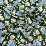 Pound A Metre 3 Metres Printed Dressmaking Viscose Fabric – 55" Wide (Sage Flower)