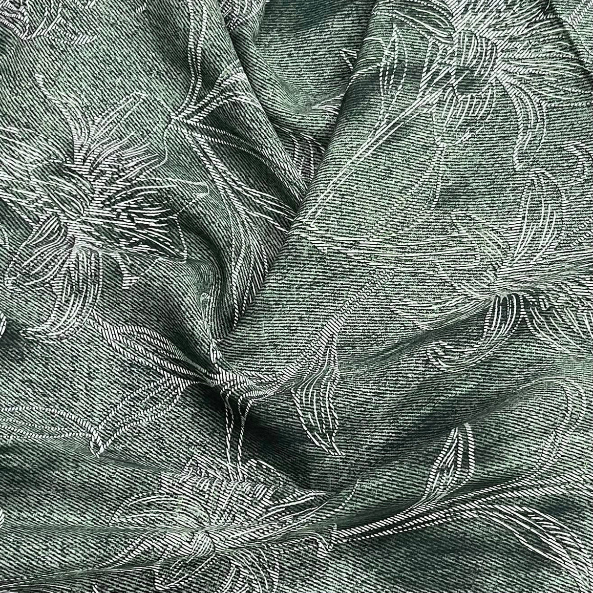 Pound A Metre 3 Metres Printed Dressmaking Viscose Fabric – 55" Wide (Sage)