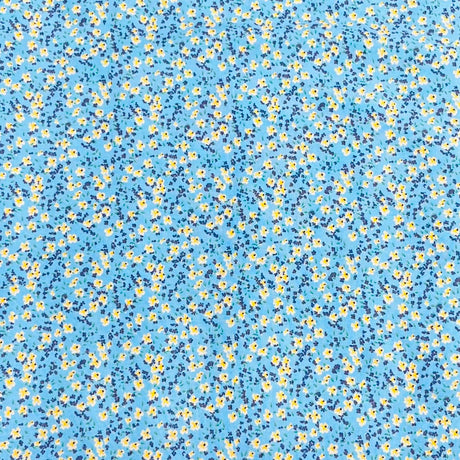 Pound A Metre 3 Metres Printed Dressmaking Viscose Fabric – 55" Wide (Sky Floral)
