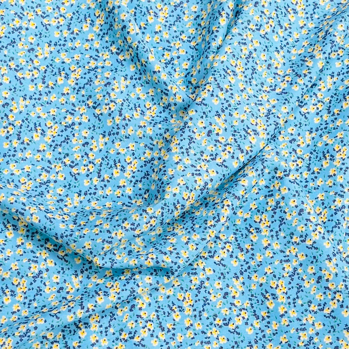 Pound A Metre 3 Metres Printed Dressmaking Viscose Fabric – 55" Wide (Sky Floral)