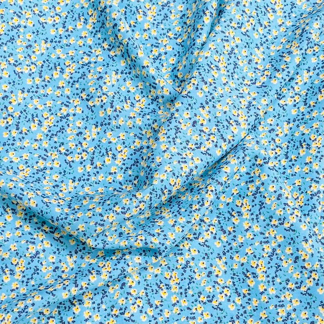 Pound A Metre 3 Metres Printed Dressmaking Viscose Fabric – 55" Wide (Sky Floral)