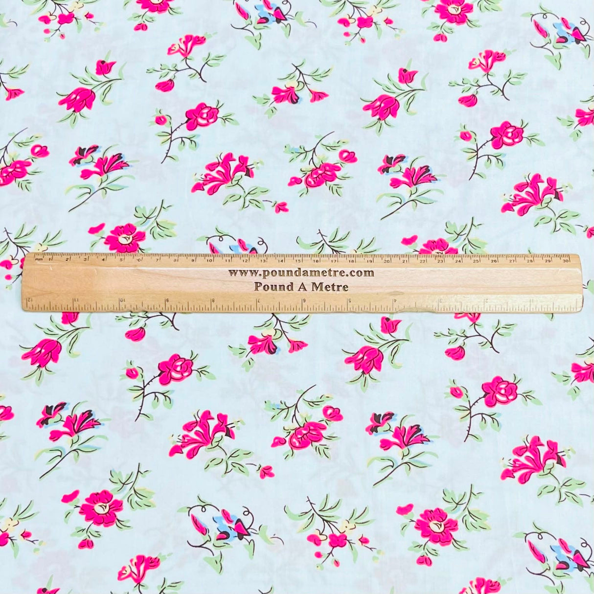 Pound A Metre 3 Metres Printed Dressmaking Viscose Fabric – 55" Wide (Sky Flowers)