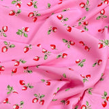 Pound A Metre 3 Metres Printed Dressmaking Viscose Fabric – 55" Wide (Strawberry)
