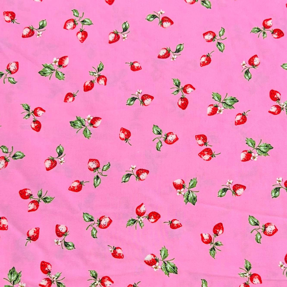 Pound A Metre 3 Metres Printed Dressmaking Viscose Fabric – 55" Wide (Strawberry)