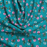 Pound A Metre 3 Metres Printed Dressmaking Viscose Fabric – 55" Wide (Teal)