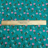 Pound A Metre 3 Metres Printed Dressmaking Viscose Fabric – 55" Wide (Teal)