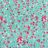 Pound A Metre 3 Metres Printed Dressmaking Viscose Fabric – 55" Wide (Turquoise Garden)