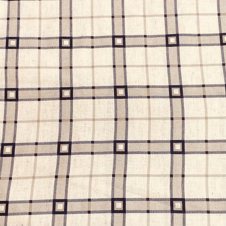Pound A Metre 3 Metres 3 Metres Printed Linen Look Fabric - 45" Wide - (Checks) (EOL)