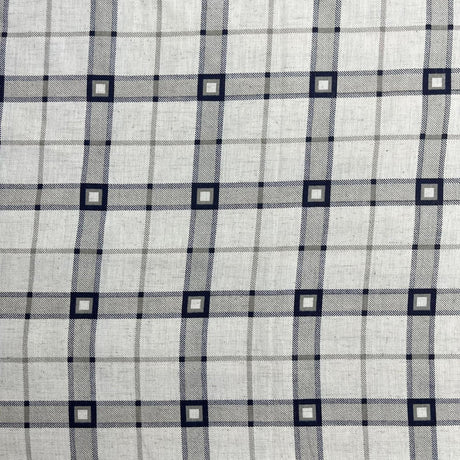 Pound A Metre 3 Metres Printed Linen Look Fabric - 45" Wide - (Checks)