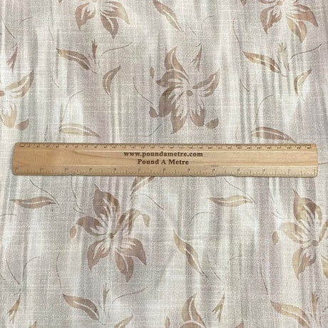 Pound A Metre 3 Metres Printed Linen Look Fabric - 55" Wide - (Beige)