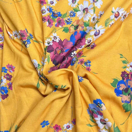 Pound A Metre 3 Metres Printed Looped Backed Terry Jersey 55" Wide (Yellow)