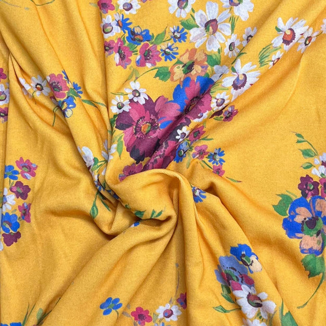 Pound A Metre 3 Metres Printed Looped Backed Terry Jersey 55" Wide (Yellow)