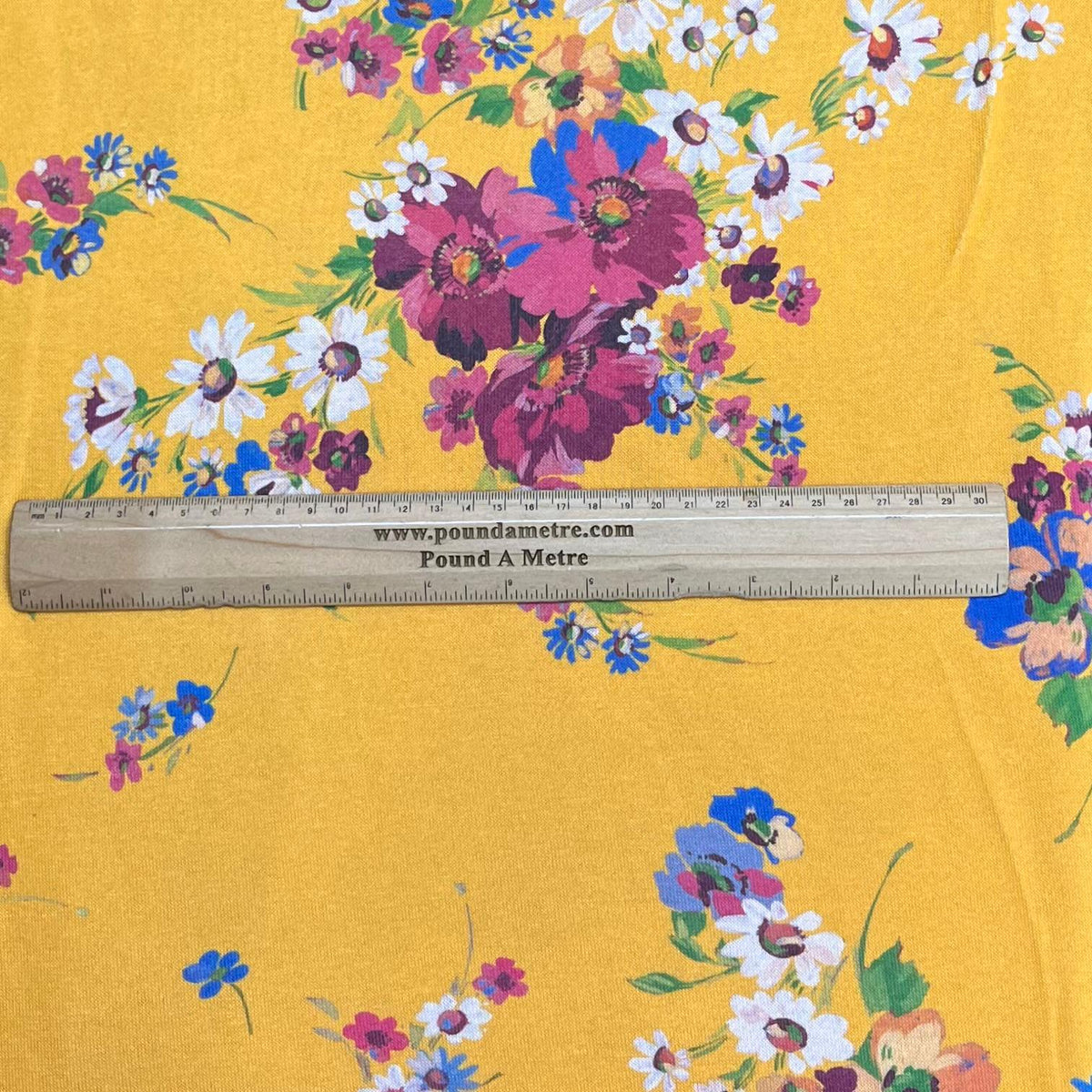 Pound A Metre 3 Metres Printed Looped Backed Terry Jersey 55" Wide (Yellow)