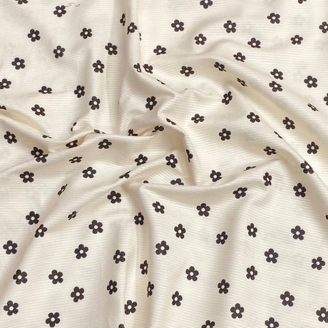 Pound A Metre 3 Metres Printed Needle Cord Cotton Corduroy 45" Wide  (Floral) (EOL)