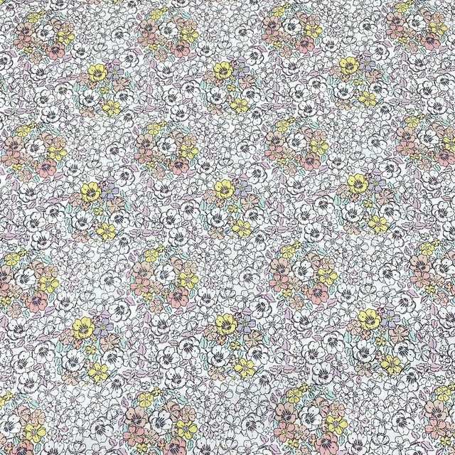 Pound A Metre 3 Metres 3 Metres Printed Poplin Cotton - 60" Wide (Pastel Flowers)