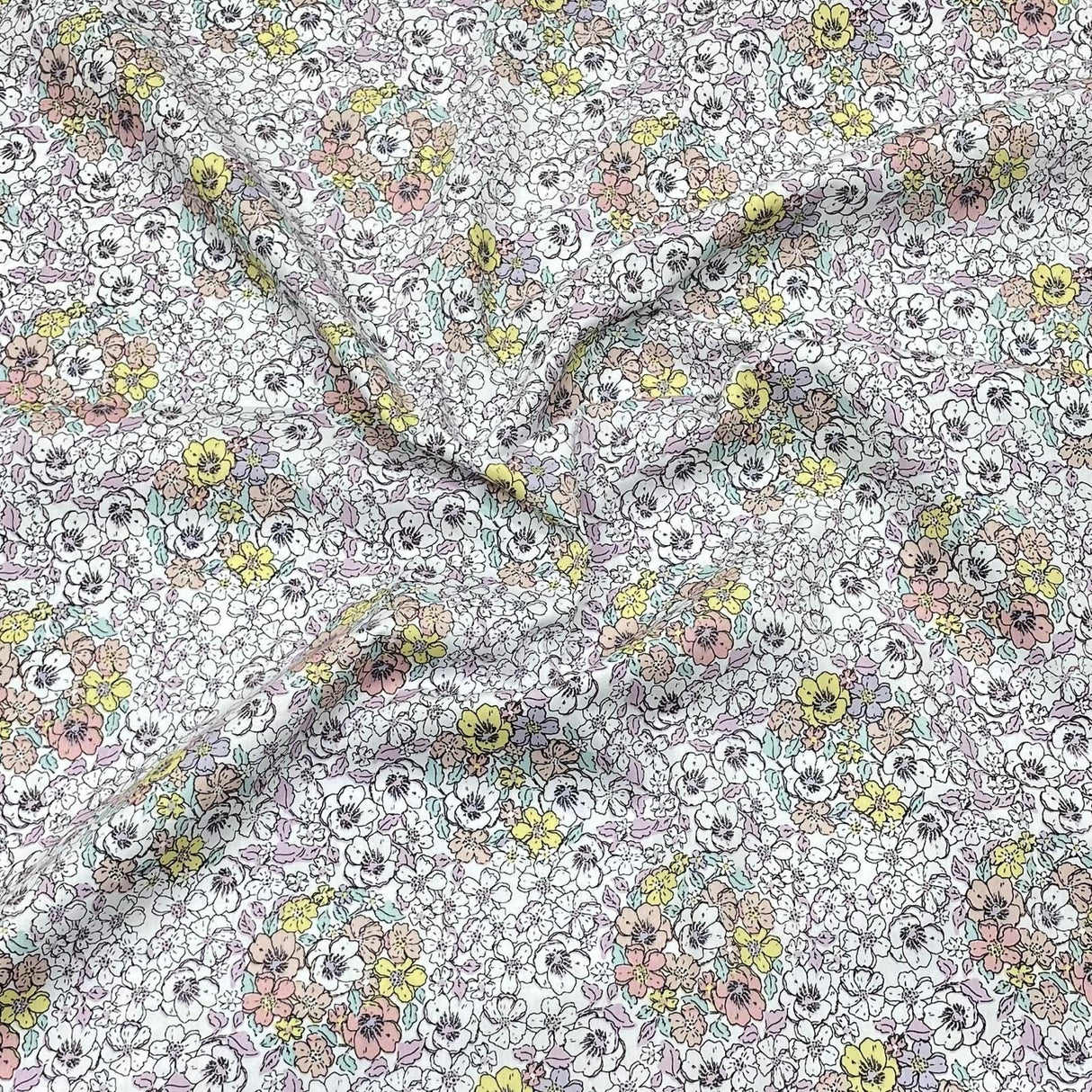 Pound A Metre 3 Metres 3 Metres Printed Poplin Cotton - 60" Wide (Pastel Flowers)
